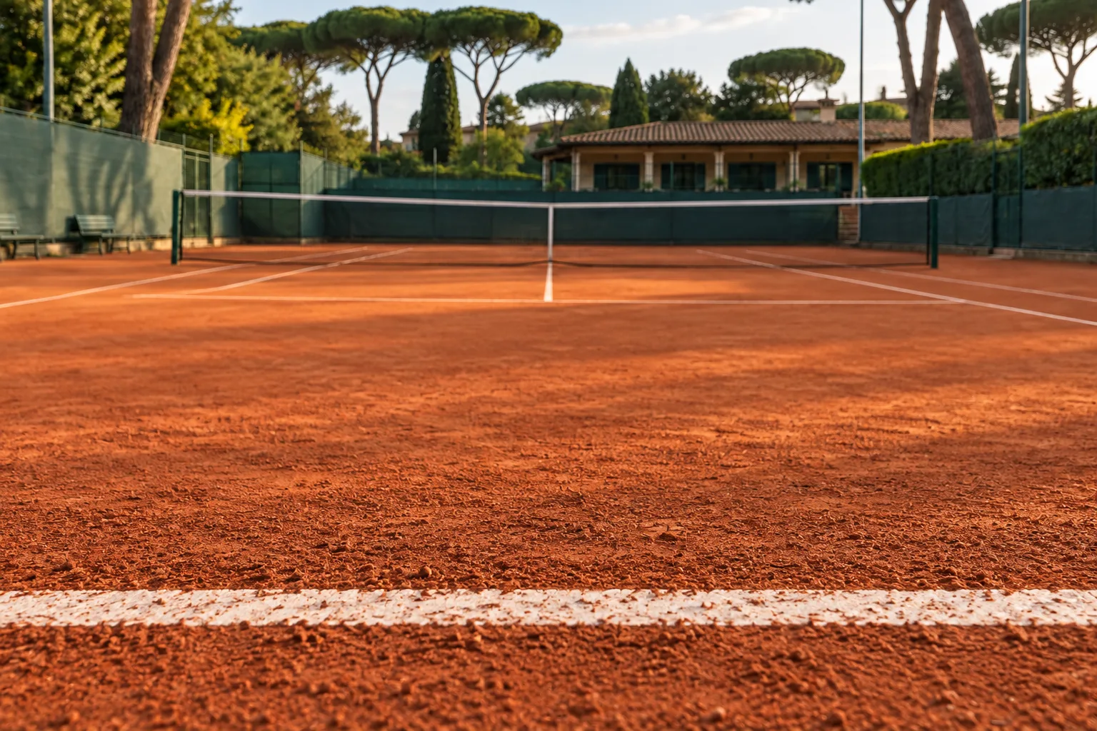 Rete e superficie in terra rossa del Campo Centrale